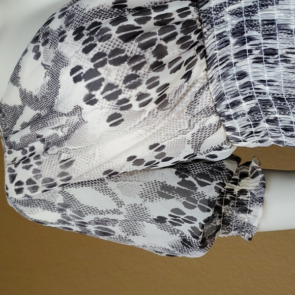 🆕️ EXPRESS Animal Print Asymmetrical High-Low Ruffle Midi Dress SIZE: S - Picture 4 of 12